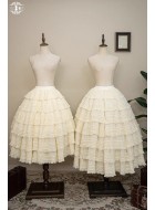 Miss Point Cat Rose Tea Multi-Tier Pleated Underskirt(Reservation/2 Colours/Full Payment Without Shipping)